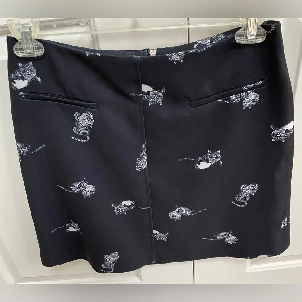 Disney Alice Through The Looking Glass Cheshire Cat Zip Up Slash Pockets Skirt